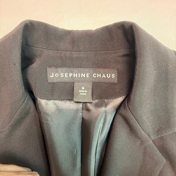 VTG Josephine Chaus 100% Silk Black Blazer Jacket Size 6 (Part of Matching Set) - Picture 4 of 15